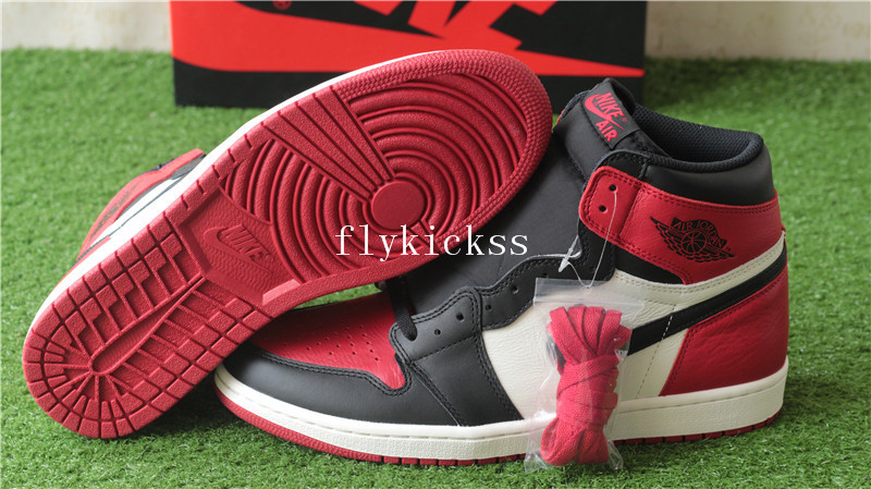 AAAA Grade Authentic Air Jordan 1 Bred Toe